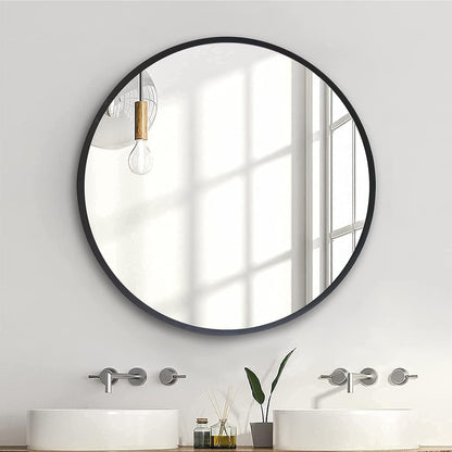 zenmag Round Mirror, 60x60 cm Metal Framed, Large Bathroom, Circle Hanging, Gold Wall for Living Room, Bedroom, Entryway Decor