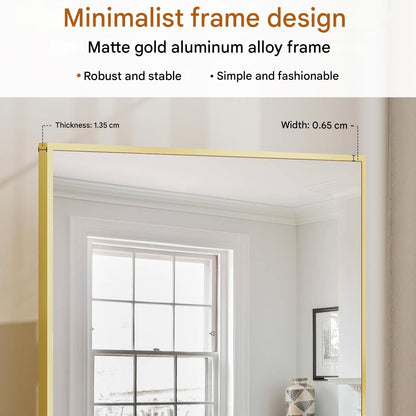 Koonmi 76x171 cm Mirror Full Length - Minimalist Modern Full Body Floor Length Mirror - Standing, Hanging, Leaning for Living Room, Black