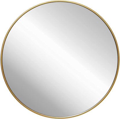 ZENIDA Round Mirror for Wall, 80x80 cm Metal Framed Circle, Large Bathroom, Gold for Living Room, Bedroom, Entryway Decor