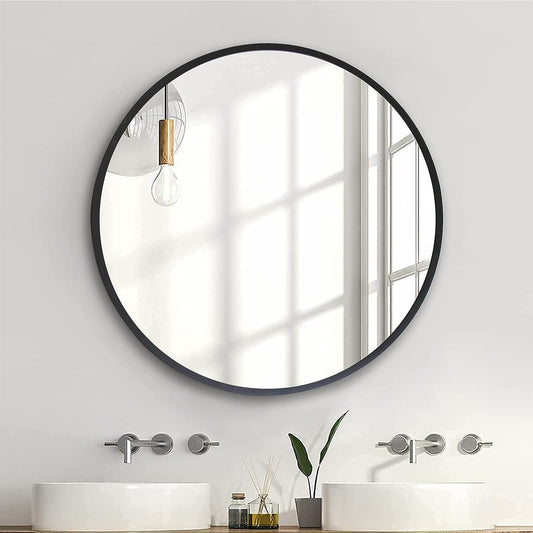 zenmag Round Mirror, 60x60 cm Metal Framed, Large Bathroom, Circle Hanging, Gold Wall for Living Room, Bedroom, Entryway Decor