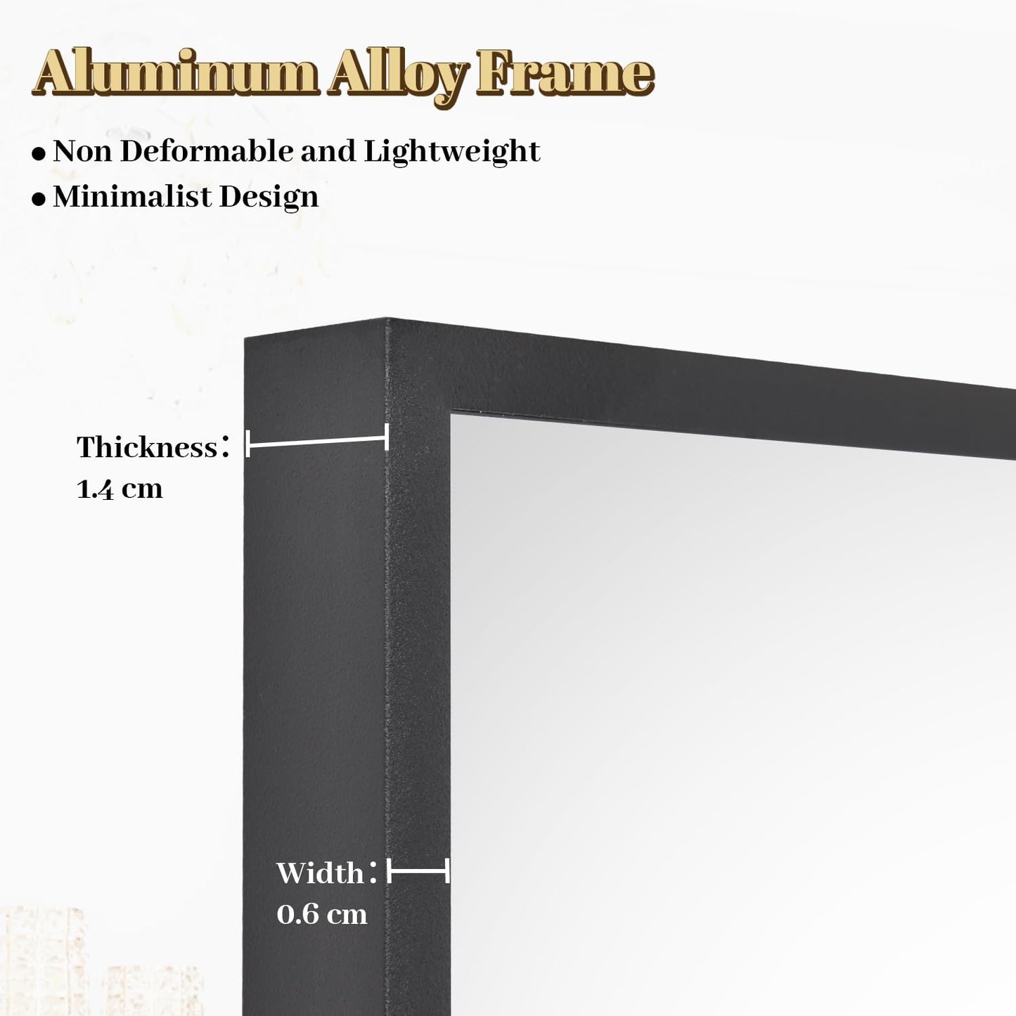 Koonmi 76x171 cm Mirror Full Length - Minimalist Modern Full Body Floor Length Mirror - Standing, Hanging, Leaning for Living Room, Black