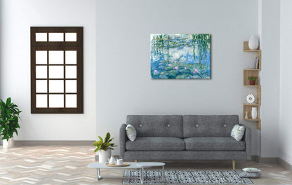 Wieco Art - Water Lilies by Claude Monet Oil Paintings Flowers Reproduction Giclee Canvas Prints Modern Landscape Artwork Picture Printed on Canvas Wall Art for Home Office Decorations