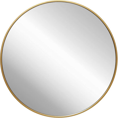 ZENIDA Round Mirror for Wall, 80x80 cm Metal Framed Circle, Large Bathroom, Gold for Living Room, Bedroom, Entryway Decor