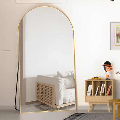 CASSILANDO Full Length Mirror165X60cm Arched Mirror, Black Floor Mirror with Standing Full Body Mirrors Hanging or Leaning Against Wall, for Cloakroom, Bedroom, Livingroom (Black)