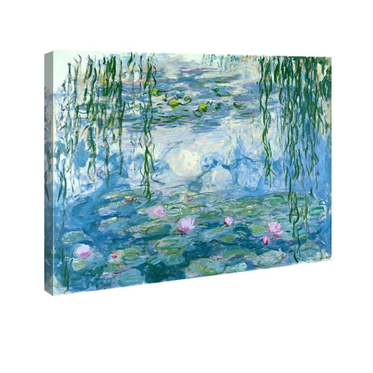 Wieco Art - Water Lilies by Claude Monet Oil Paintings Flowers Reproduction Giclee Canvas Prints Modern Landscape Artwork Picture Printed on Canvas Wall Art for Home Office Decorations