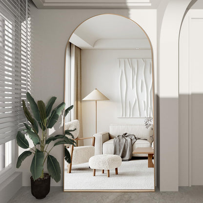 CASSILANDO Full Length Mirror165X60cm Arched Mirror, Black Floor Mirror with Standing Full Body Mirrors Hanging or Leaning Against Wall, for Cloakroom, Bedroom, Livingroom (Black)