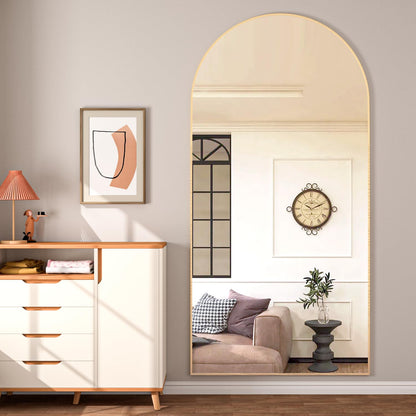 CASSILANDO Full Length Mirror165X60cm Arched Mirror, Black Floor Mirror with Standing Full Body Mirrors Hanging or Leaning Against Wall, for Cloakroom, Bedroom, Livingroom (Black)