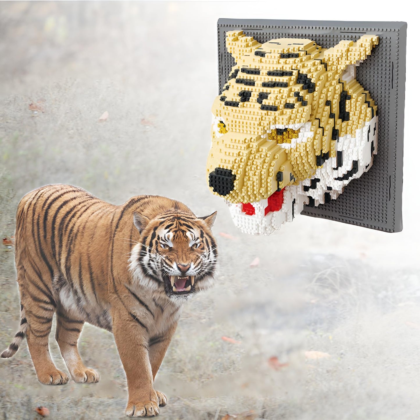 Chameleon Building Blocks Set, Wall Art Animals Building Kit, Micro Mini Building Bricks for Home Office, Creative Present for Adults Kids Aged 8+ (2688PCS)