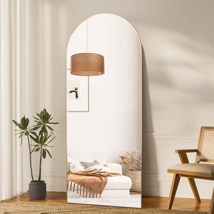 CASSILANDO Full Length Mirror165X60cm Arched Mirror, Black Floor Mirror with Standing Full Body Mirrors Hanging or Leaning Against Wall, for Cloakroom, Bedroom, Livingroom (Black)