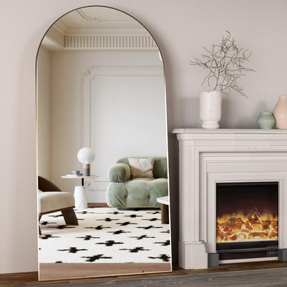 CASSILANDO Full Length Mirror165X60cm Arched Mirror, Black Floor Mirror with Standing Full Body Mirrors Hanging or Leaning Against Wall, for Cloakroom, Bedroom, Livingroom (Black)