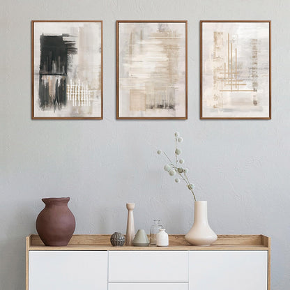 Framed Canvas Wall Art Prints, Set of 3 Mid Century Modern Wall Decor