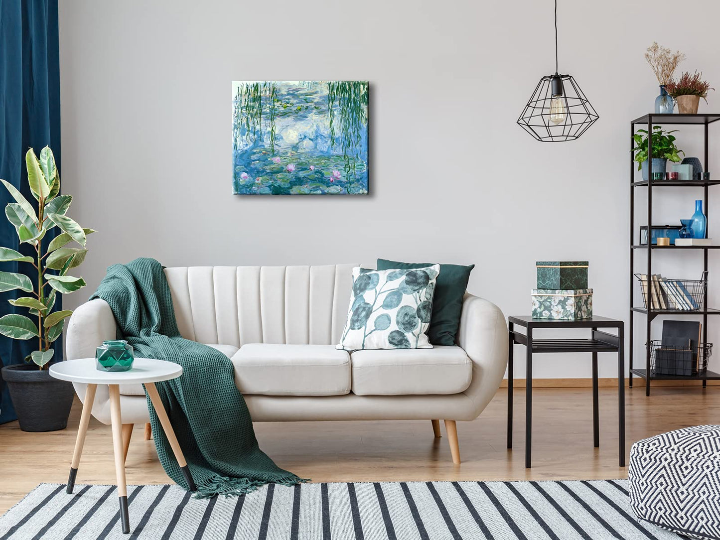 Wieco Art - Water Lilies by Claude Monet Oil Paintings Flowers Reproduction Giclee Canvas Prints Modern Landscape Artwork Picture Printed on Canvas Wall Art for Home Office Decorations