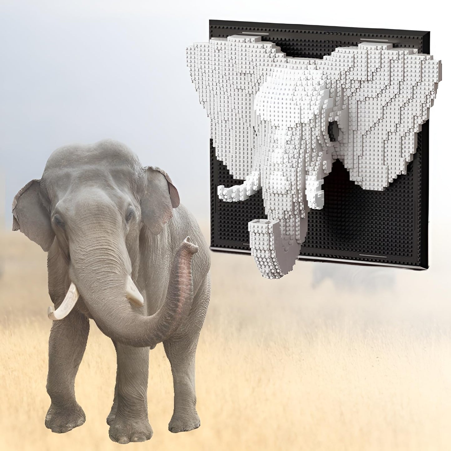 Chameleon Building Blocks Set, Wall Art Animals Building Kit, Micro Mini Building Bricks for Home Office, Creative Present for Adults Kids Aged 8+ (2688PCS)