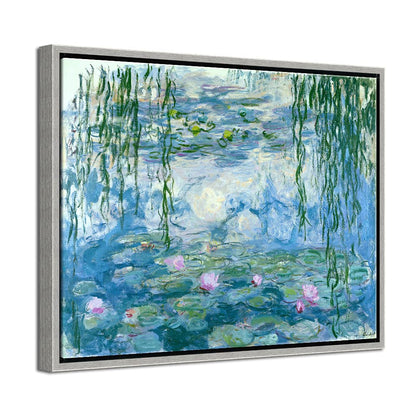 Wieco Art - Water Lilies by Claude Monet Oil Paintings Flowers Reproduction Giclee Canvas Prints Modern Landscape Artwork Picture Printed on Canvas Wall Art for Home Office Decorations