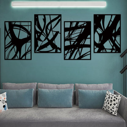 ruelen Wall Decor 2 Pcs Metal Leaf Wall Art, Modern Minimalist Black Metal Leaf Hanging Decor Rustic Farmhouse Wall Decor for Home Living Room Bedroom Bathroom Hallway Office