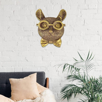 3D head Wall Mount Ornament, Animal Heads for Wall Art Hanging Sculptures, Small Metal Wall Resin Art Wall Decor Ornament Waterproof Bronzed Resin Decorations for Home (deer head)