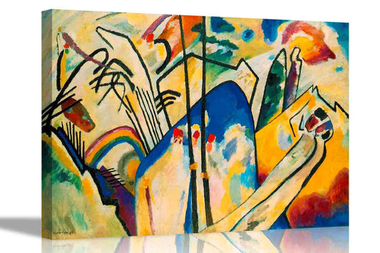 Composition 4 by Wassily Kandinsky Canvas Wall Art Prints Abstract Pictures Framed Home Office Decoration 76 x 50cm (30 x 20 inches)