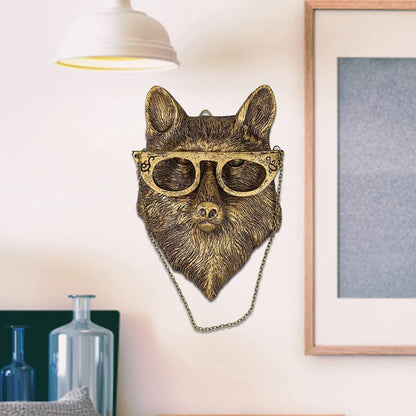 3D head Wall Mount Ornament, Animal Heads for Wall Art Hanging Sculptures, Small Metal Wall Resin Art Wall Decor Ornament Waterproof Bronzed Resin Decorations for Home (deer head)