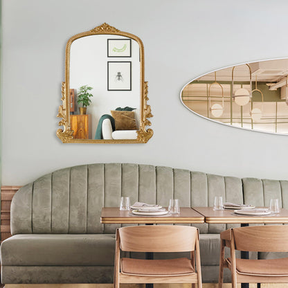 Gold Arched Mirror (40 x 50 CM) Ornate Baroque Arch Wall Mirror-for Living Rooms, Hallways, Fireplaces, Bathrooms, Entryways