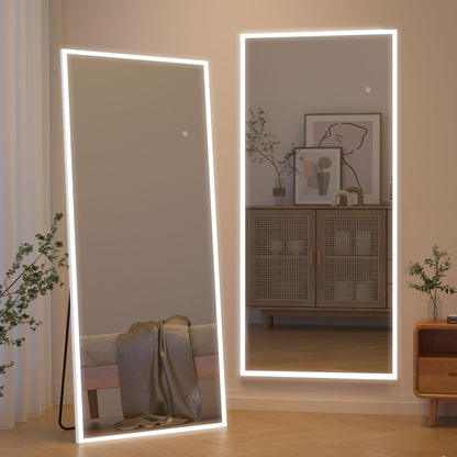 CASSILANDO Full Length Mirror165X60cm Arched Mirror, Black Floor Mirror with Standing Full Body Mirrors Hanging or Leaning Against Wall, for Cloakroom, Bedroom, Livingroom (Black)