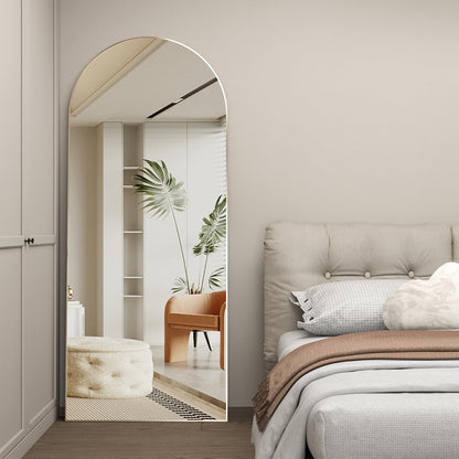 CASSILANDO Full Length Mirror165X60cm Arched Mirror, Black Floor Mirror with Standing Full Body Mirrors Hanging or Leaning Against Wall, for Cloakroom, Bedroom, Livingroom (Black)