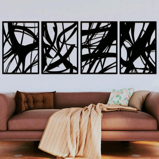 ruelen Wall Decor 2 Pcs Metal Leaf Wall Art, Modern Minimalist Black Metal Leaf Hanging Decor Rustic Farmhouse Wall Decor for Home Living Room Bedroom Bathroom Hallway Office