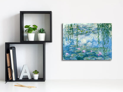 Wieco Art - Water Lilies by Claude Monet Oil Paintings Flowers Reproduction Giclee Canvas Prints Modern Landscape Artwork Picture Printed on Canvas Wall Art for Home Office Decorations
