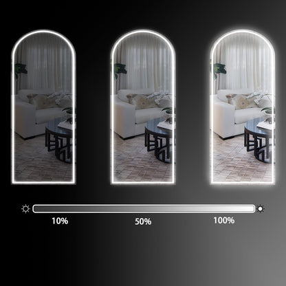 CASSILANDO Full Length Mirror165X60cm Arched Mirror, Black Floor Mirror with Standing Full Body Mirrors Hanging or Leaning Against Wall, for Cloakroom, Bedroom, Livingroom (Black)