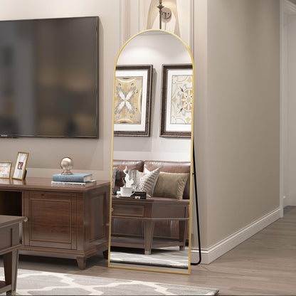 CASSILANDO Full Length Mirror165X60cm Arched Mirror, Black Floor Mirror with Standing Full Body Mirrors Hanging or Leaning Against Wall, for Cloakroom, Bedroom, Livingroom (Black)