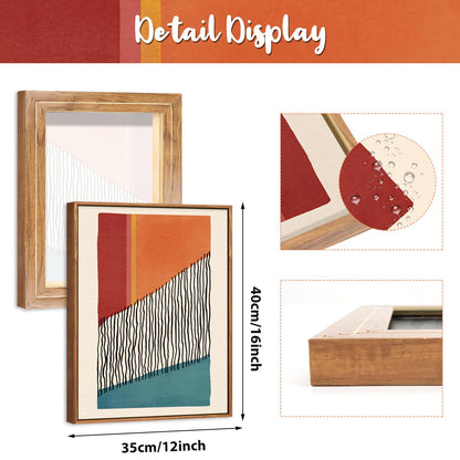 Framed Canvas Wall Art Prints, Set of 3 Mid Century Modern Wall Decor