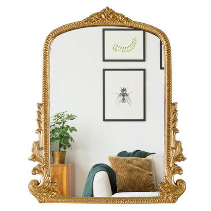 Gold Arched Mirror (40 x 50 CM) Ornate Baroque Arch Wall Mirror-for Living Rooms, Hallways, Fireplaces, Bathrooms, Entryways