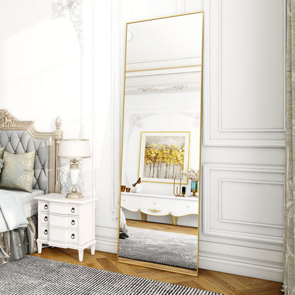 Koonmi 76x171 cm Mirror Full Length - Minimalist Modern Full Body Floor Length Mirror - Standing, Hanging, Leaning for Living Room, Black