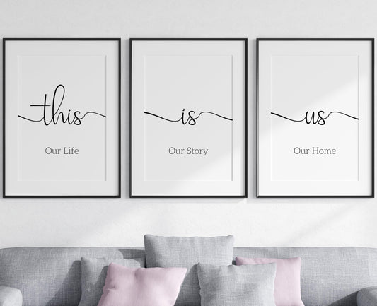 Dream Love Live Quotes set of 3 Unframed Prints, Home Decor Wall Art, Dream Without Fear, Love Without Limits, Live Without Regrets (A4)