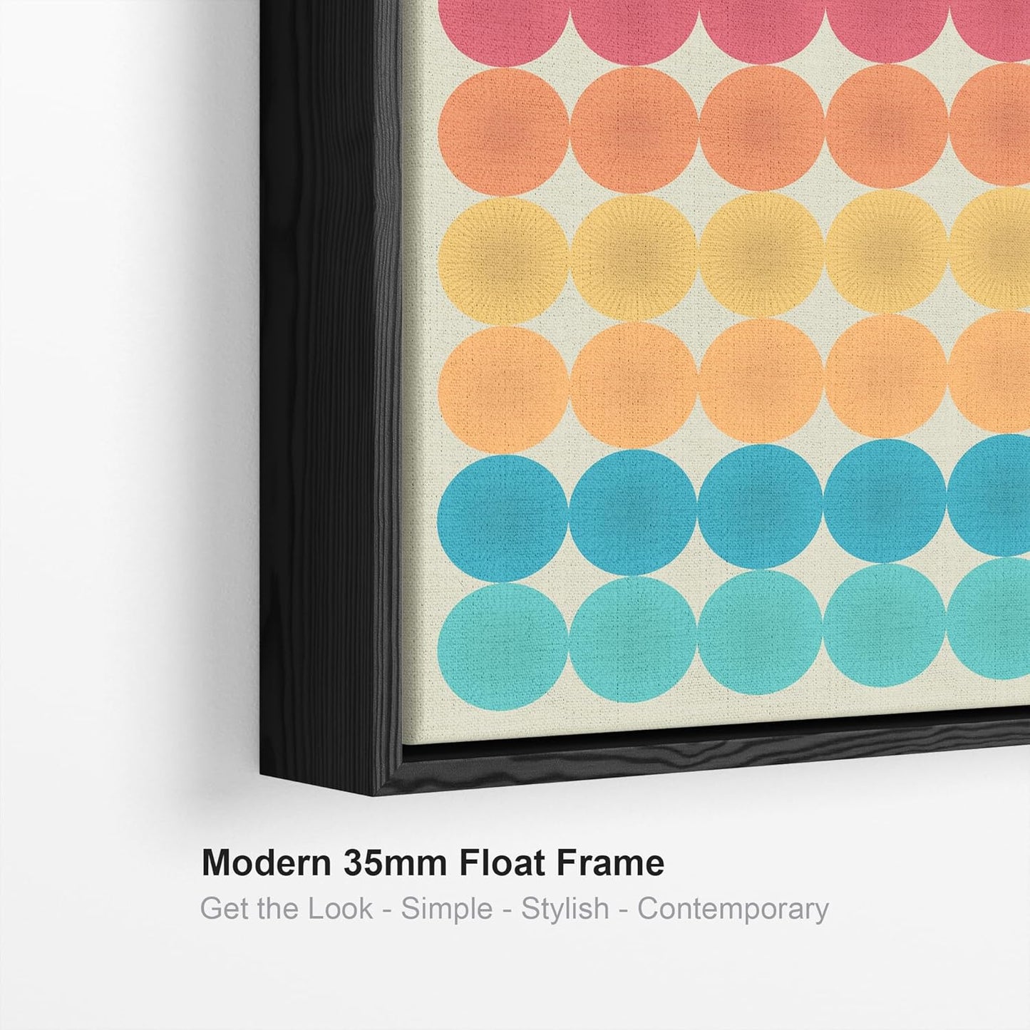 Large Modern Colourful Wall Art - Abstract Framed Canvas - FFs2111 - XL - 100x100cm