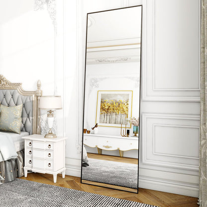 Koonmi 76x171 cm Mirror Full Length - Minimalist Modern Full Body Floor Length Mirror - Standing, Hanging, Leaning for Living Room, Black