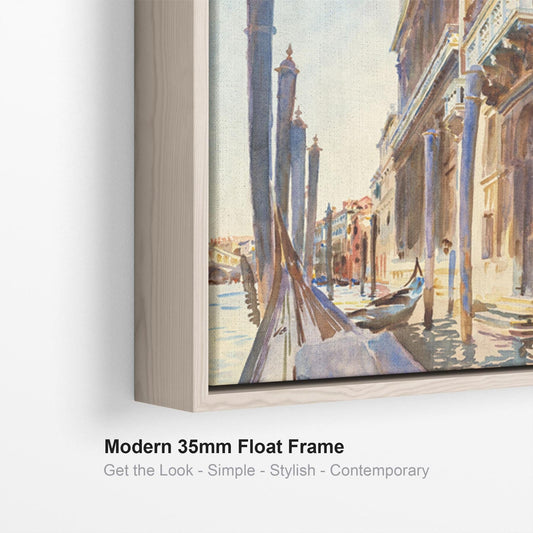 Wallfillers Large John Singer Sargeant Wall Art Framed Canvas Print of Famous Gondola Moorings Venice Painting (100cm x 100cm)