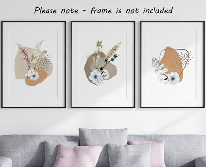Eviepops Prints Dandelion Quote Wall Art Set of 3 Unframed Prints, Plant Decor, Living Room Bedroom Poster Home Decor, Every Dream Begins with a Wish (A4)