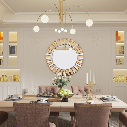Hallway Art Wall Mirror Decorative: Round Golden and Silver Hung Mirrors 60cm 80cm