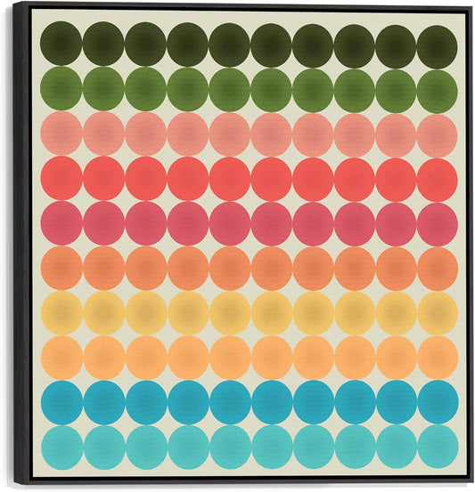 Large Modern Colourful Wall Art - Abstract Framed Canvas - FFs2111 - XL - 100x100cm