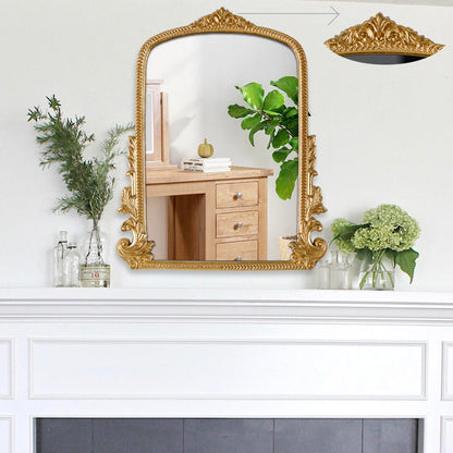 Gold Arched Mirror (40 x 50 CM) Ornate Baroque Arch Wall Mirror-for Living Rooms, Hallways, Fireplaces, Bathrooms, Entryways
