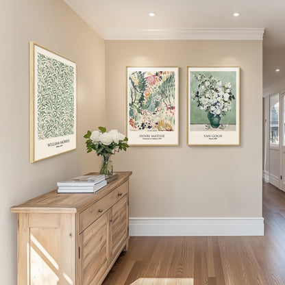 Framed Claude Monet Wall Art for Living Room, 3 Piece Extra Large Monet Canvas Wall Art, Impression Sunrise Artwork for Walls, Mid Century Pictures Prints for Bedroom Hallway Home Office Wall Decor