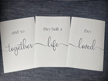 Dream Love Live Quotes set of 3 Unframed Prints, Home Decor Wall Art, Dream Without Fear, Love Without Limits, Live Without Regrets (A4)