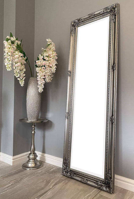 DOWNTON INTERIORS Beautifully Tall & Ornate ANTIQUE SILVER Mirror
