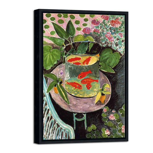 Wieco Art Framed Canvas Wall Art Goldfish by Henri Matisse Colorism Aesthetic Abstract Canvas Prints for Wall Decor and Home Office Decorations Black Frame