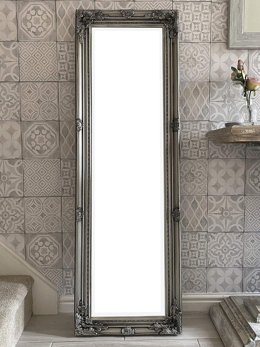 DOWNTON INTERIORS Beautifully Tall & Ornate ANTIQUE SILVER Mirror