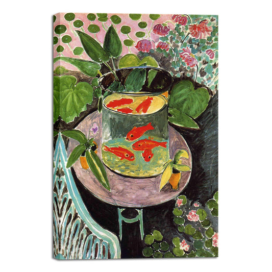 Wieco Art Framed Canvas Wall Art Goldfish by Henri Matisse Colorism Aesthetic Abstract Canvas Prints for Wall Decor and Home Office Decorations Black Frame